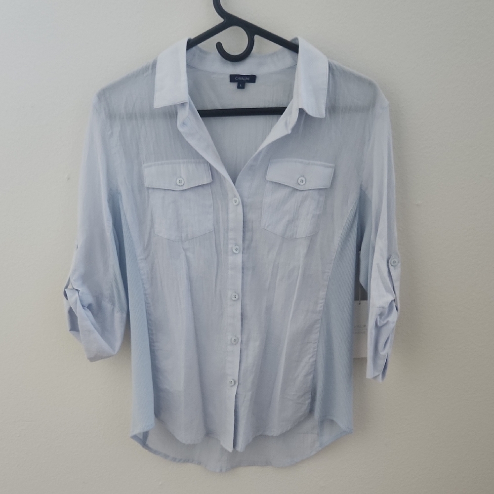 Cavalini Light Blue Button Down Top